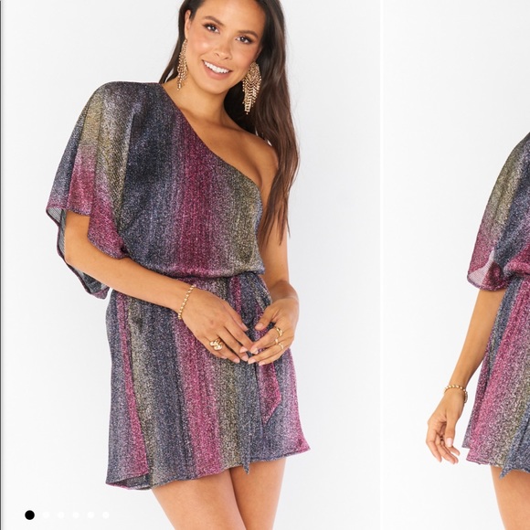 SHOW ME YOUR MUMU STRIPE ONE SHOULDER DRESS - Picture 2 of 2